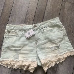 NWT Altar’d State Lace Denim Shorts